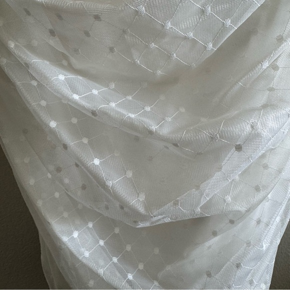 Camila Coelho Eva Off-Shoulder White Mini Dress Lace Mesh Ruffle size Small - Picture 8 of 11